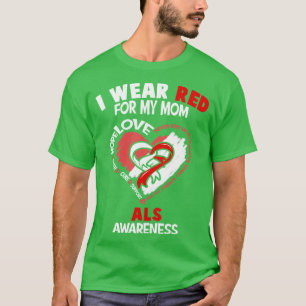 T-shirt Sensibilisation à la SLA Je porte le rouge pour ma