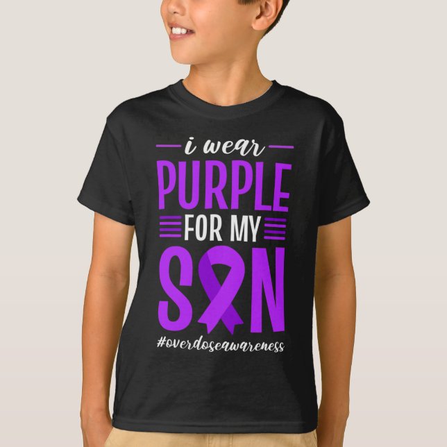 T-shirt Sensibilisation À La Surdose Je Porte Du Violet Po (Devant)