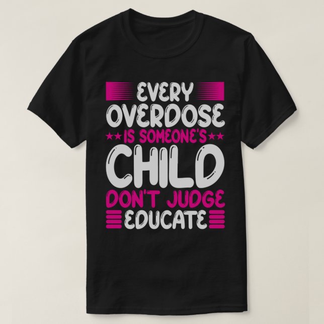 T-shirt Sensibilisation à la surdose - Ne juge pas Purple  (Design devant)