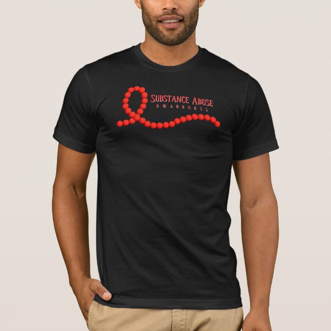 T-shirt Sensibilisation à la toxicomanie Perles de ruban r (Devant)