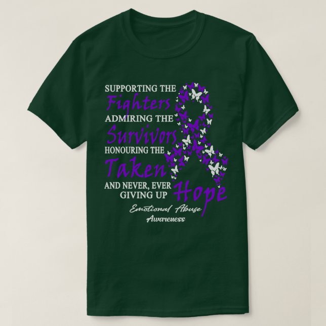 T-shirt Sensibilisation À La Violence Émotionnelle Appuyer (Design devant)
