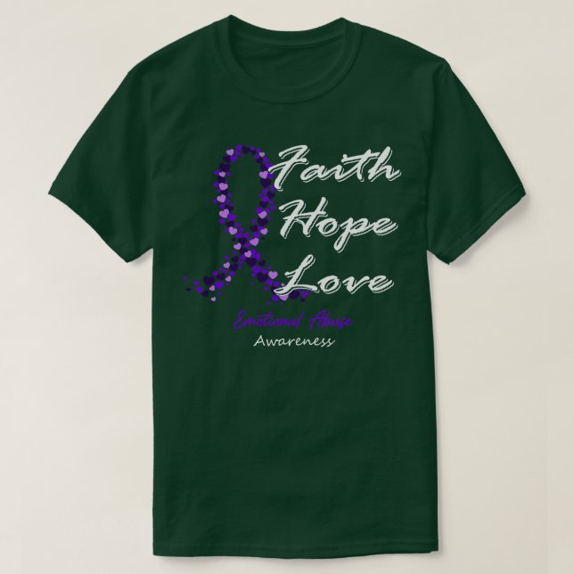 T-shirt Sensibilisation à l'abus émotionnel Foi Espoir Amo (Design devant)