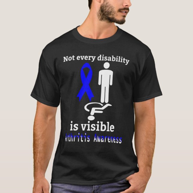 T-shirt Sensibilisation à l'arthrite Bleu Ruban Guerrier (Devant)