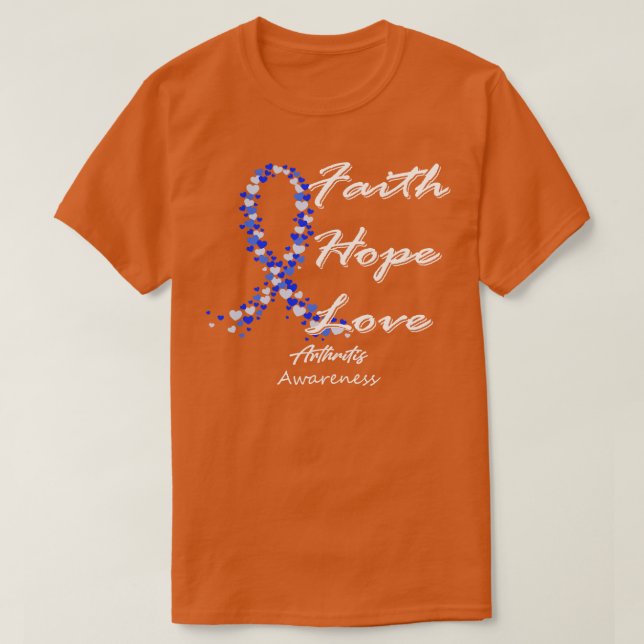T-shirt Sensibilisation à l'arthrite Foi Espoir Amour Dans (Design devant)