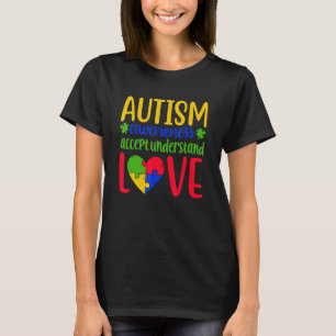 T-shirt Sensibilisation à l'autisme Accepte Compréhension 