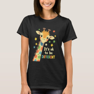 T-shirt Sensibilisation à l'autisme Girafe MIGNON C'EST OK