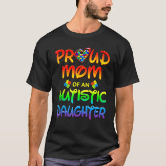 T-shirt Sensibilisation à l'autisme Maman fière Fille auti