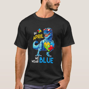 T-shirt Sensibilisation à l'autisme Trex Dino Dinosaure Di