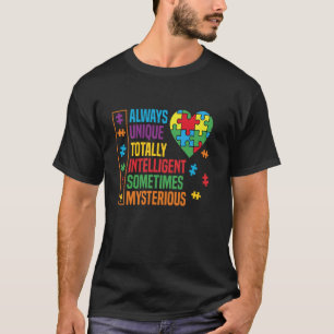 T-shirt Sensibilisation à l'autisme Unique Intelligent Mys
