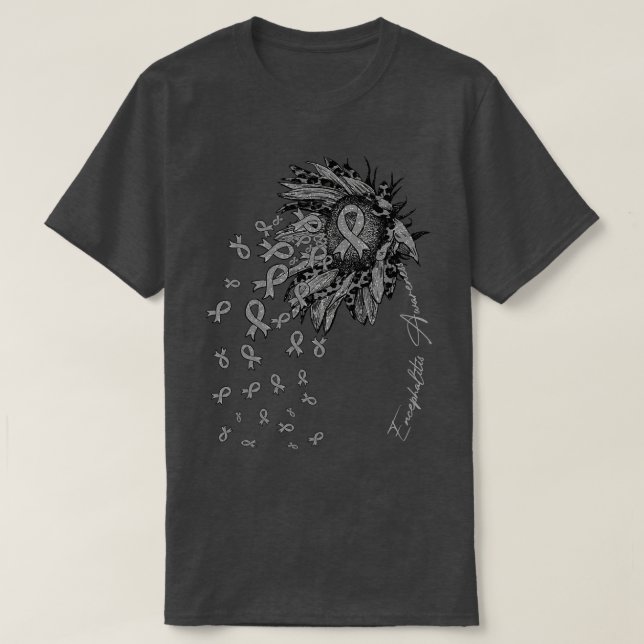 T-shirt Sensibilisation à l'encéphalite Fleurs de tourneso (Design devant)