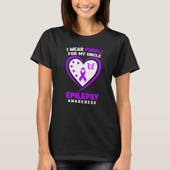T-shirt Sensibilisation à l'épilepsie Je porte le violet p (Devant)