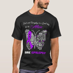 T-shirt Sensibilisation à l'épilepsie Papillons pourpres