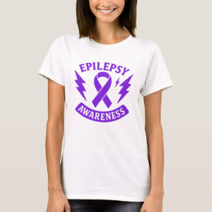 T-shirt Sensibilisation à l'épilepsie Ruban pourpre
