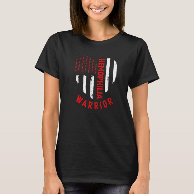 T-shirt Sensibilisation à l'hémophilie Rouge Ruban-nous Dr (Devant)