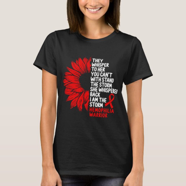 T-shirt Sensibilisation à l'hémophilie Ruban rouge à la te (Devant)