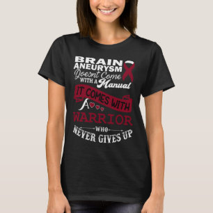 T-shirt Sensibilisation à l'neurysme cérébral Burgundy Rub