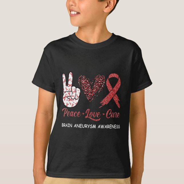 T-shirt Sensibilisation à l'neurysme cérébral Paix Amour C (Devant)