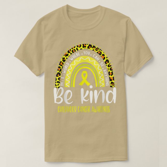 T-shirt Sensibilisation au cancer chez l'enfant Leopard ar (Design devant)