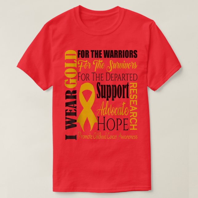 T-shirt Sensibilisation au cancer chez l'enfant L'or pour  (Design devant)