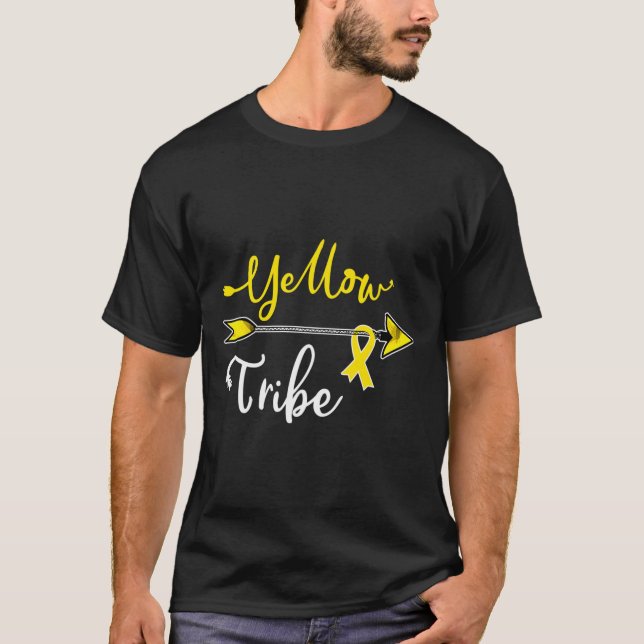 T-shirt Sensibilisation au cancer chez l'enfant Ruban jaun (Devant)