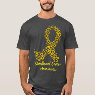 T-shirt Sensibilisation au cancer chez l'enfant Tournesol 