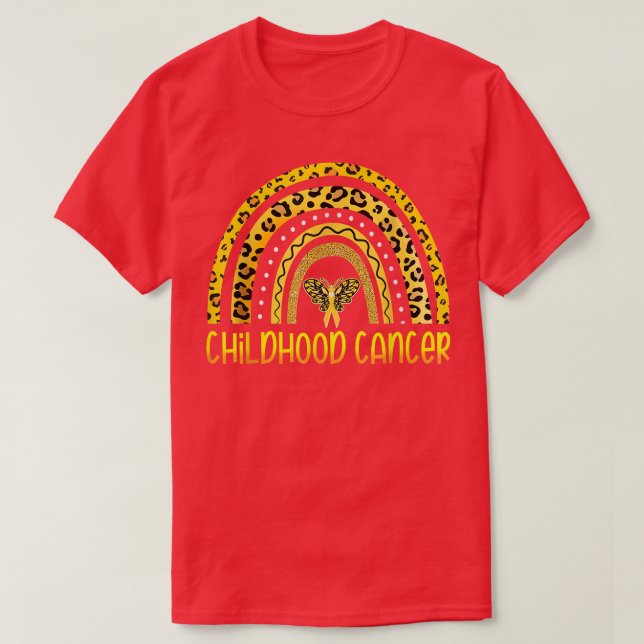 T-shirt Sensibilisation au cancer chez les enfants Leopard (Design devant)