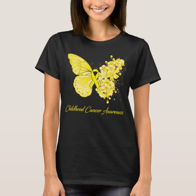 T-shirt Sensibilisation au cancer chez les papillons (Devant)