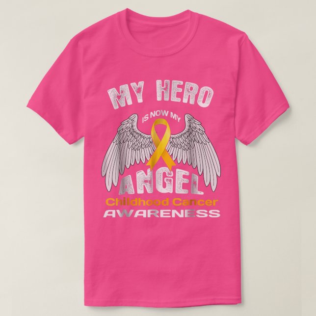 T-shirt Sensibilisation au cancer de l'enfance Mon héros e (Design devant)