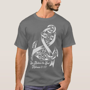 T-shirt Sensibilisation au cancer du cerveau Espoir Ancres