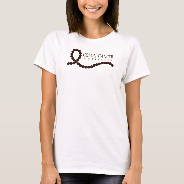 T-shirt Sensibilisation au cancer du côlon Perles de ruban (Devant)