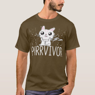T-shirt Sensibilisation au cancer du poumon Survivant Chat