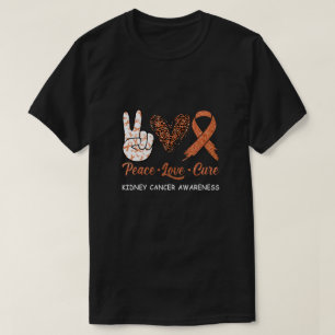 T-shirt Sensibilisation au cancer du rein Paix Amour Cure
