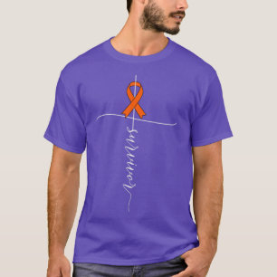 T-shirt Sensibilisation au cancer du rein Survivant Orange