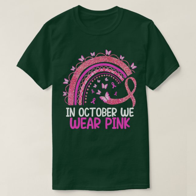T-shirt Sensibilisation au cancer du sein Arc-en-ciel En O (Design devant)
