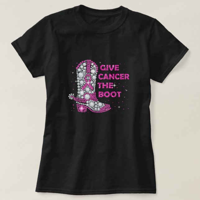 T-shirt Sensibilisation au cancer du sein Donner au cancer (Design devant)