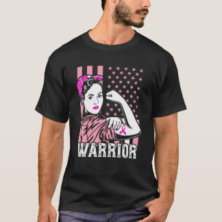 T-shirt Sensibilisation au cancer du sein Drapeau américai