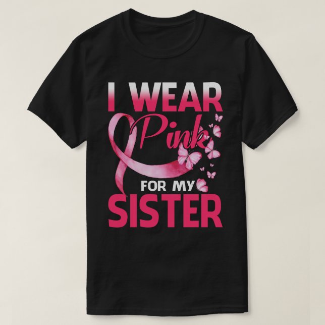 T-shirt Sensibilisation au cancer du sein Je porte le rose (Design devant)