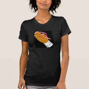 T-shirt Sensibilisation au cancer du sein Mains de prière