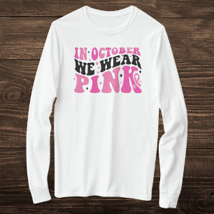 T-shirt Sensibilisation au cancer du sein noir et rose rét