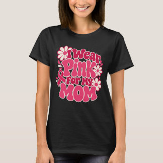 T-shirt Sensibilisation au cancer du sein Rose Maman Rétro