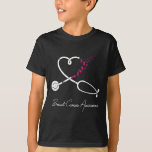 T-shirt Sensibilisation au cancer du sein Stéthoscope à ru