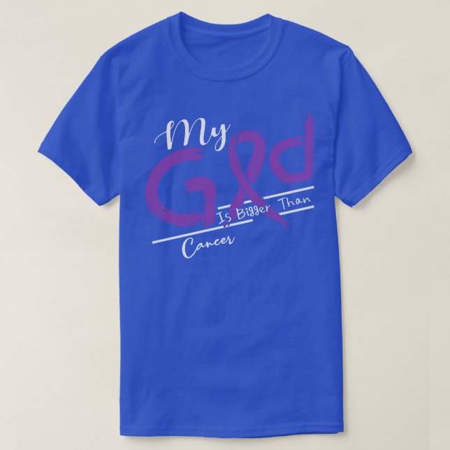T-shirt Sensibilisation Au Cancer Mon Dieu Est Plus Fort D (Design devant)