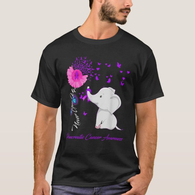 T-shirt Sensibilisation au cancer pancréatique des éléphan (Devant)
