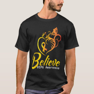 T-shirt Sensibilisation au DIPG Croire Papillon jaune Ruba