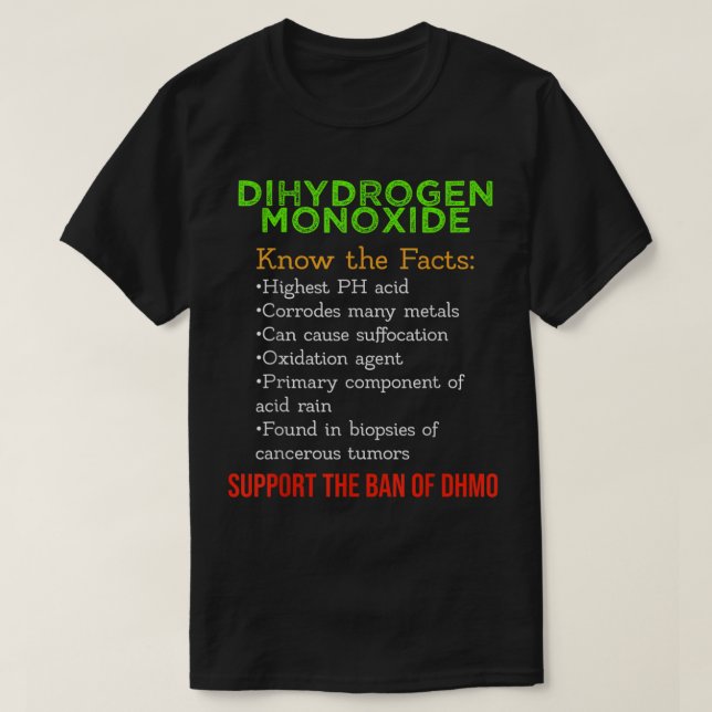 T-shirt Sensibilisation au monoxyde de dihydrogène Appuyer (Design devant)