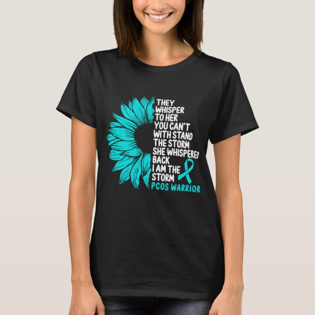 T-shirt Sensibilisation au PCOS Ruban Turquoise Ovérer la  (Devant)