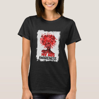 T-shirt Sensibilisation au sida Vih Mois du ruban rouge
