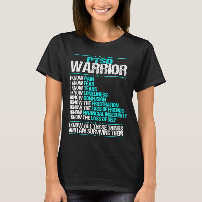T-shirt Sensibilisation au SSPT Je connais Soldat vétéran  (Devant)