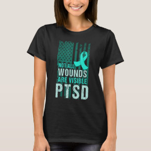 T-shirt Sensibilisation au SSPT Je porte un soutien Turquo
