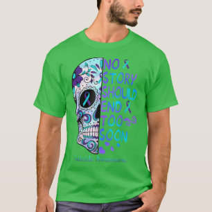 T-shirt Sensibilisation au suicide du crâne floral Santé m